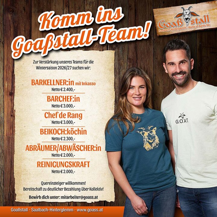 Komm ins Goaßstall-Team!